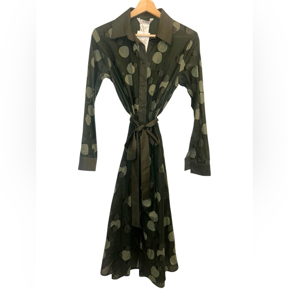 NWT Max Mara Leisure Vigile Cotton Circles Long Sleeve Collared Button-Up - Picture 3 of 5